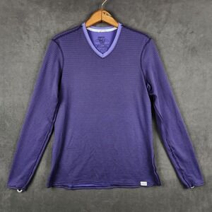 Patagonia Capilene 2 Top Womens XL Purple Striped V-Neck Lightweight Polartec